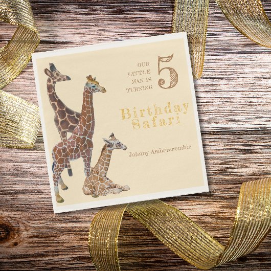 Giraffe Birthday Safari Serviette