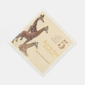 Giraffe Birthday Safari Serviette (Ecke)