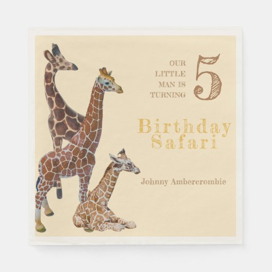 Giraffe Birthday Safari Serviette (Vorderseite)