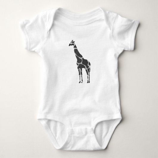 Giraffe Black und Gray Silhoutte Baby Strampler (Vorderseite)
