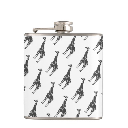 Giraffe Black und Gray Silhoutte Flachmann (Vorderseite)