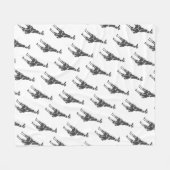 Giraffe Black und Gray Silhoutte Fleecedecke (Vorderseite (Horizontal))