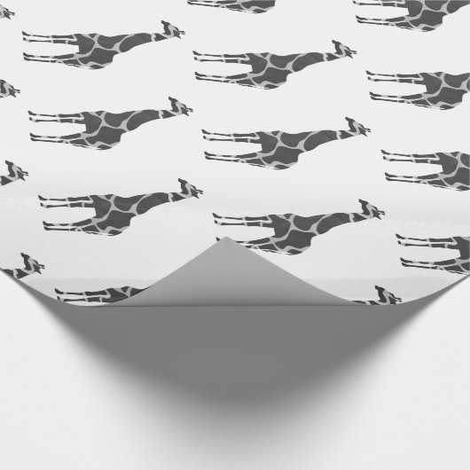 Giraffe Black und Gray Silhoutte Geschenkpapier (Ecke)