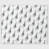 Giraffe Black und Gray Silhoutte Geschenkpapier (Flach)