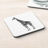 Giraffe Black und Gray Silhoutte Getränkeuntersetzer (Linke Seite)