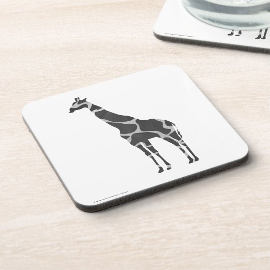 Giraffe Black und Gray Silhoutte Getränkeuntersetzer (Linke Seite)