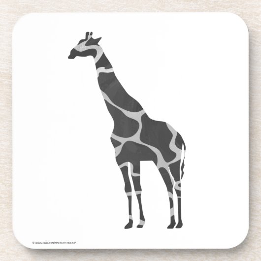 Giraffe Black und Gray Silhoutte Getränkeuntersetzer (Vorderseite)