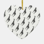 Giraffe Black und Gray Silhoutte Keramikornament (Vorne)