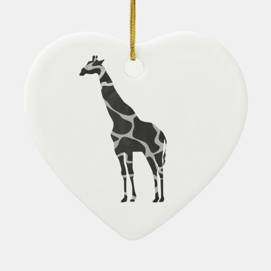 Giraffe Black und Gray Silhoutte Keramikornament (Hinten)
