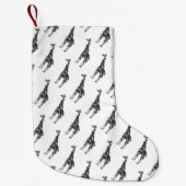 Giraffe Black und Gray Silhoutte Kleiner Weihnachtsstrumpf (Vorderseite)