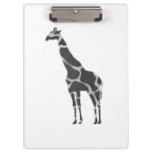 Giraffe Black und Gray Silhoutte Klemmbrett (Vorderseite)