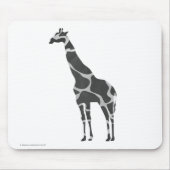 Giraffe Black und Gray Silhoutte Mousepad (Vorne)