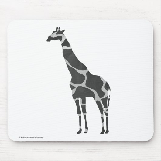 Giraffe Black und Gray Silhoutte Mousepad (Vorne)