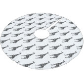 Giraffe Black und Gray Silhoutte Polyester Weihnachtsbaumdecke (Schrägansicht)