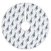 Giraffe Black und Gray Silhoutte Polyester Weihnachtsbaumdecke (Vorderseite)