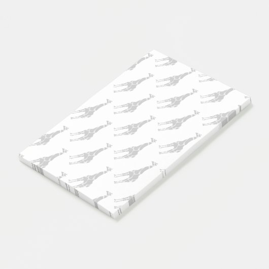 Giraffe Black und Gray Silhoutte Post-it Klebezettel (angewinkelt)