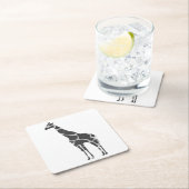 Giraffe Black und Gray Silhoutte Rechteckiger Pappuntersetzer (Vor Ort)