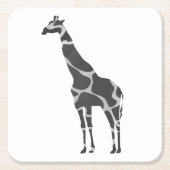 Giraffe Black und Gray Silhoutte Rechteckiger Pappuntersetzer (Vorderseite)