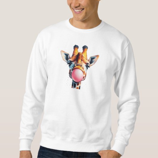 Giraffe Blasebalgummi Print Sweatshirt (Vorderseite)