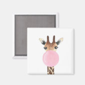 Giraffe blasen magnet (Vorderseite/Rückseite)