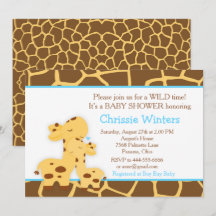 Giraffe Blue Boy Baby Shower