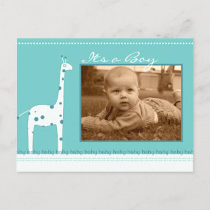 Giraffe Blue It a Boy Ankündigung