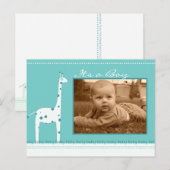 Giraffe Blue It a Boy Ankündigung (Vorne/Hinten)