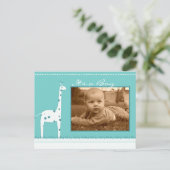 Giraffe Blue It a Boy Ankündigung (Stehend Vorderseite)