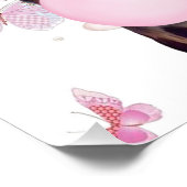 Giraffe blühendes Kaugummi mit Schmetterlingshinte Fotodruck (Ecke)