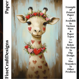 Giraffe, Blumengarland CH8 Scrapbook Paper