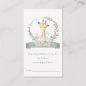 Giraffe Blumengarndusche Begleitkarte (Vorderseite)