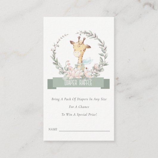 Giraffe Blumengarndusche Begleitkarte (Vorderseite)