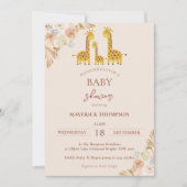 Giraffe Bohemisch getrocknete Gras Kinderdusche Einladung (Vorderseite)