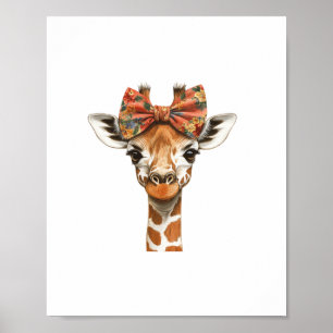 Giraffe Boho Wildblume Coquette Bow Mama Mütter D Poster