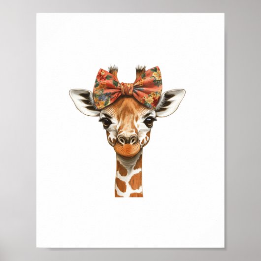 Giraffe Boho Wildblume Coquette Bow Mama Mütter D Poster (Vorne)