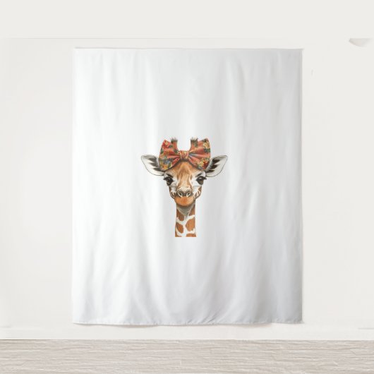 Giraffe Boho Wildblume Coquette Bow Mama Mütter D Wandteppich (Vorderseite)