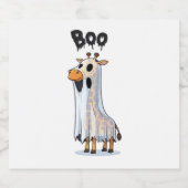 Giraffe Boo Halloween Classic T-Shirt_14 Schaumweinetikett (Einzelnes Label)