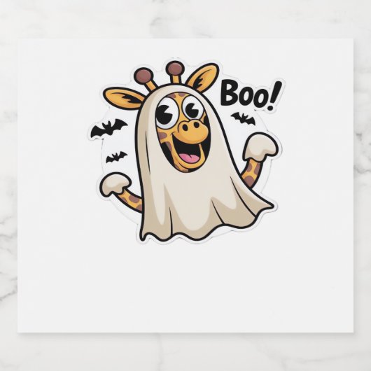 Giraffe Boo Halloween Classic T-Shirt Schaumweinetikett (Einzelnes Label)