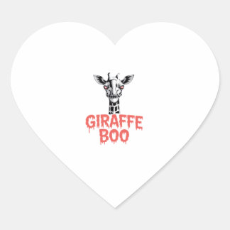 Giraffe Boo Halloween. Gruseliger psychedelischer Herz-Aufkleber