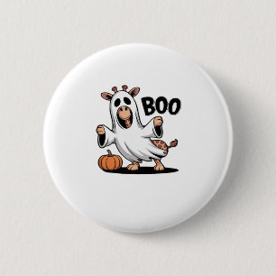 Giraffe Boo Halloween Klassik T-Shirt_2 Button