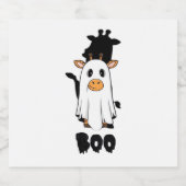Giraffe Boo Halloween Oversized T-Shirt_2 Schaumweinetikett (Einzelnes Label)