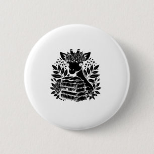 Giraffe Books Bookworm Library Book Reading Biblio Button