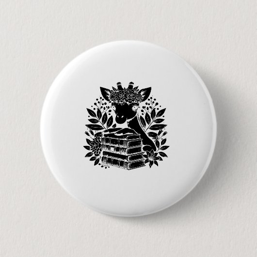 Giraffe Books Bookworm Library Book Reading Biblio Button (Vorderseite)