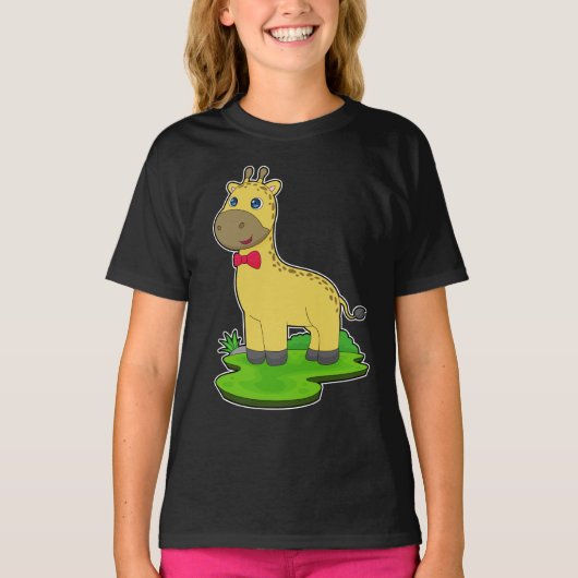 Giraffe Bow Krawatte T-Shirt (Vorderseite)