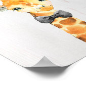 Giraffe Bowtie Safari Dschungel Kinderzimmer Kunst Poster (Ecke)