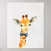 Giraffe Bowtie Safari Dschungel Kinderzimmer Kunst Poster (Vorne)