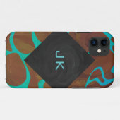 Giraffe, braun und Aquamarin Case-Mate iPhone Hülle (Rückseite (Horizontal))