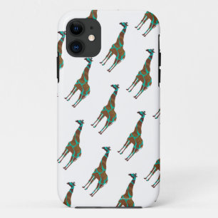 Giraffe, braun und Aquamarin Case-Mate iPhone Hülle