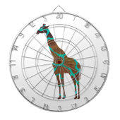 Giraffe, braun und Aquamarin Dartscheibe (vorne)