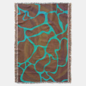 Giraffe, braun und Aquamarin Decke (Vorderseite Vertikal)